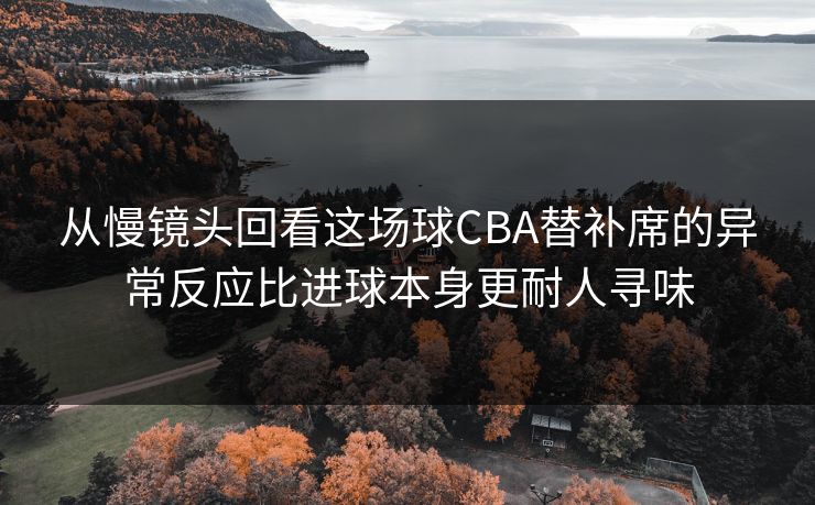 从慢镜头回看这场球CBA替补席的异常反应比进球本身更耐人寻味